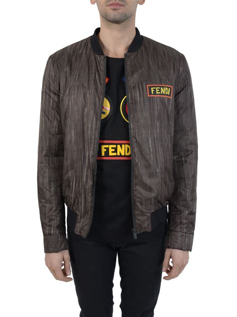 bomber black fabric jacket fendi|fendi windbreaker jacket.